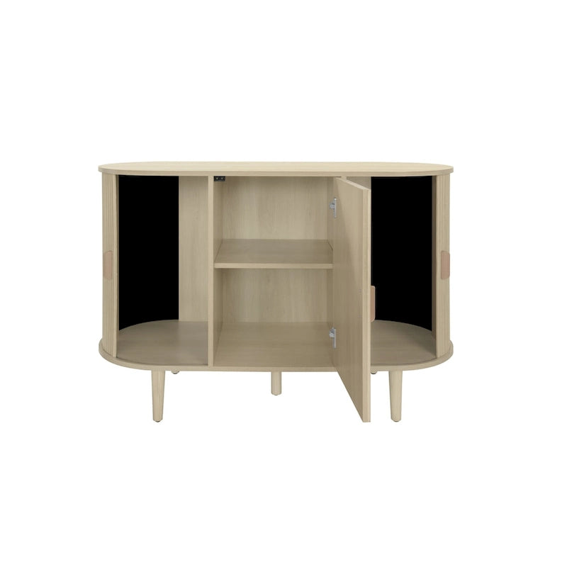 Mobile contenitore scorrevole a 3 ante – Naturale / Nero