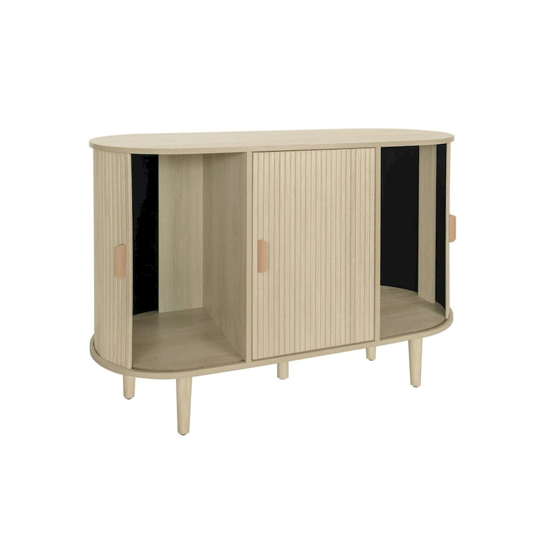 Mobile contenitore scorrevole a 3 ante – Naturale / Nero