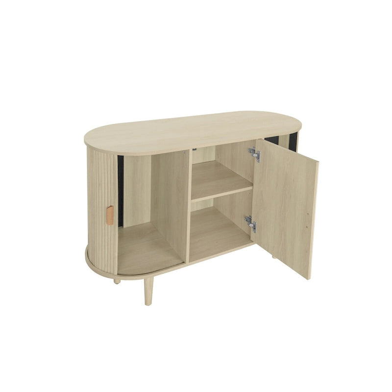 Mobile contenitore scorrevole a 3 ante – Naturale / Nero