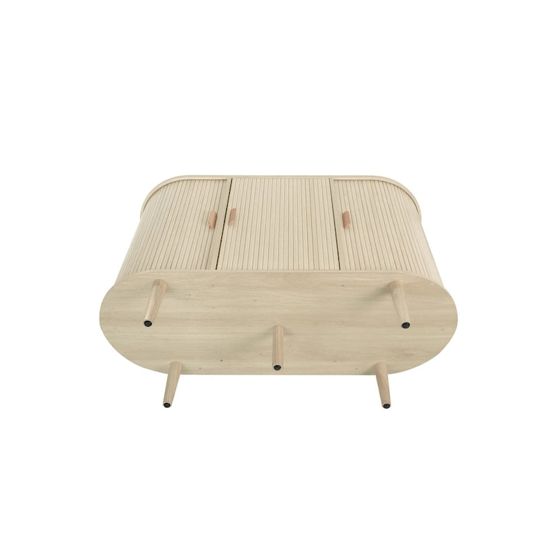 Mobile contenitore scorrevole a 3 ante – Naturale / Nero