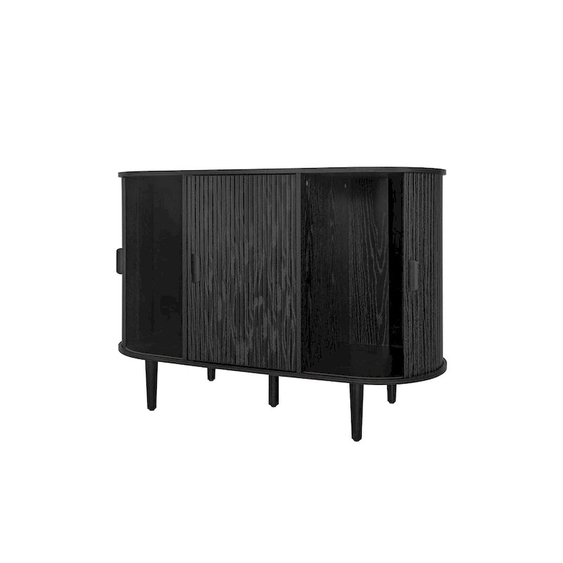 Mobile contenitore scorrevole a 3 ante – Naturale / Nero