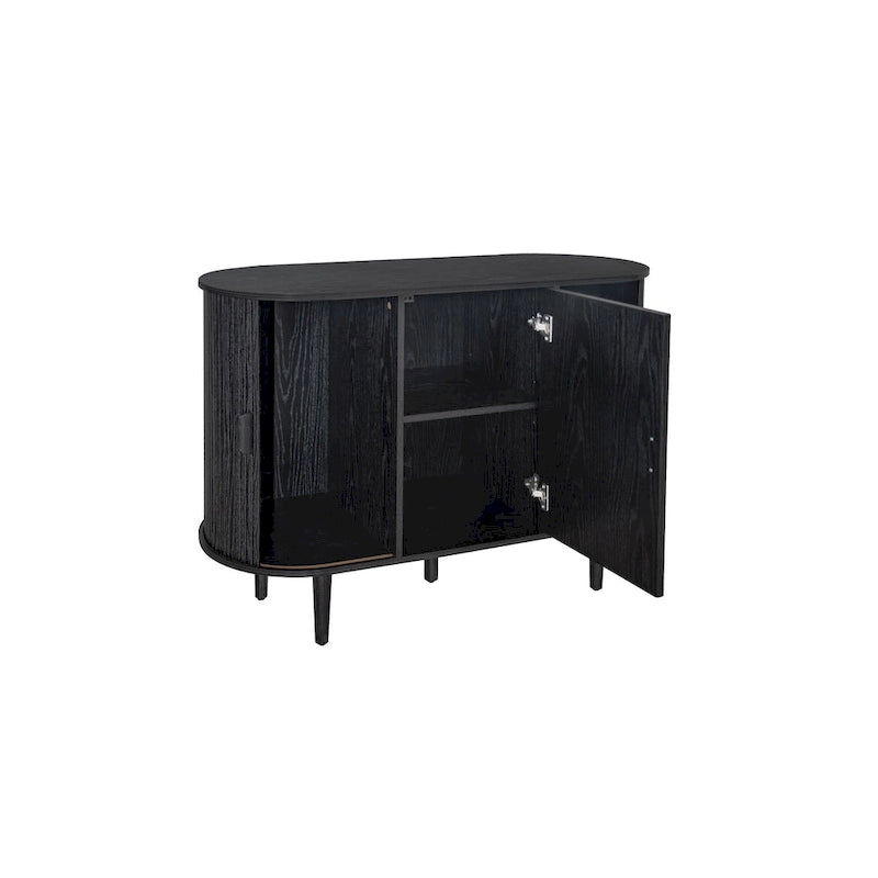 Mobile contenitore scorrevole a 3 ante – Naturale / Nero