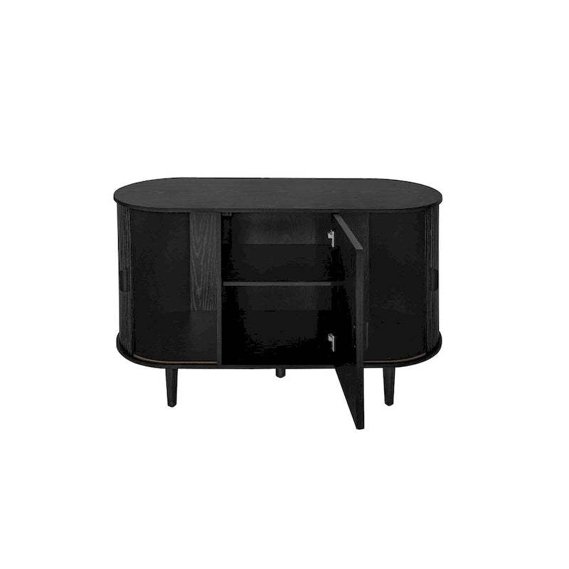 Mobile contenitore scorrevole a 3 ante – Naturale / Nero