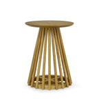 Tavolino da caffè rotondo, nero/naturale, MDF e legno di gomma, 1 persona