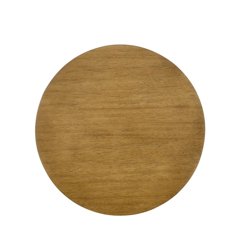 Tavolino da caffè rotondo, nero/naturale, MDF e legno di gomma, 1 persona