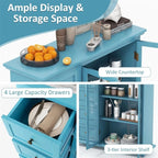Credenza a buffet verde / blu / bianca con anta in vetro – Montaggio per 1 persona