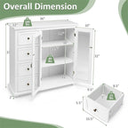 Credenza a buffet verde / blu / bianca con anta in vetro – Montaggio per 1 persona