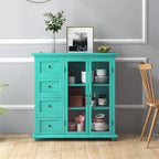 Credenza a buffet verde / blu / bianca con anta in vetro – Montaggio per 1 persona