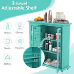 Credenza a buffet verde / blu / bianca con anta in vetro – Montaggio per 1 persona