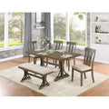 Set da pranzo in rovere marrone con borchie decorative – 5, 6 o 7 posti a sedere