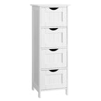 Mobile portabiancheria da terra, finitura in legno bianco, 4 cassetti
