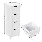 Mobile portabiancheria da terra, finitura in legno bianco, 4 cassetti