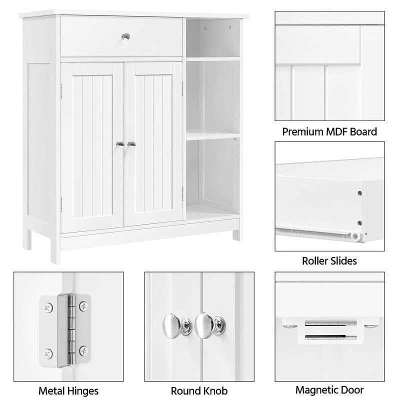 Mobiletto a terra, bianco/espresso, per 1 persona – 30,5 cm P x 75 cm L x 80 cm A