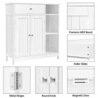 Mobiletto a terra, bianco/espresso, per 1 persona – 30,5 cm P x 75 cm L x 80 cm A