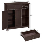 Mobiletto a terra, bianco/espresso, per 1 persona – 30,5 cm P x 75 cm L x 80 cm A