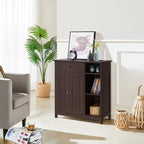Mobiletto a terra, bianco/espresso, per 1 persona – 30,5 cm P x 75 cm L x 80 cm A