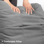 Divano componibile a U a 4 posti in lino – Beige / Grigio chiaro / Grigio scuro / Blu / Beige scuro / Nero