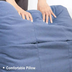 Divano componibile a U a 4 posti in lino – Beige / Grigio chiaro / Grigio scuro / Blu / Beige scuro / Nero