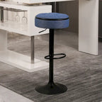 Sgabello da bar girevole in PU bianco sporco/bianco/blu/nero con vano contenitore, set da 2