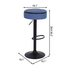Sgabello da bar girevole in PU bianco sporco/bianco/blu/nero con vano contenitore, set da 2