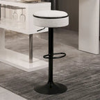 Sgabello da bar girevole in PU bianco sporco/bianco/blu/nero con vano contenitore, set da 2