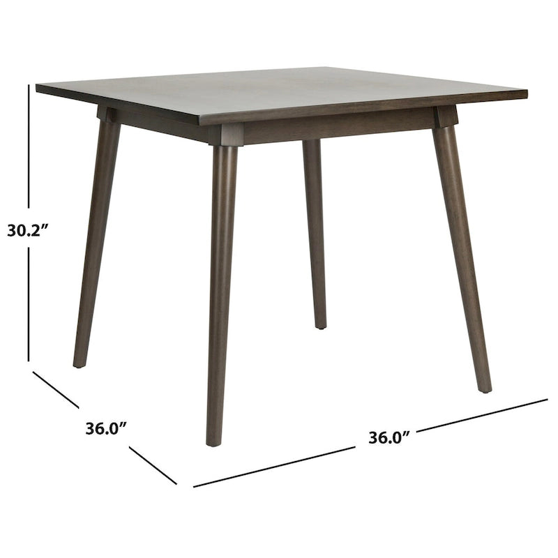 Tavolo da pranzo quadrato noce / noce grigio / bianco antico, 4 posti a sedere