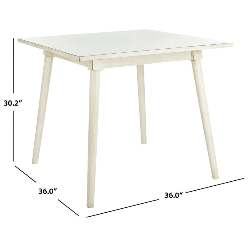 Tavolo da pranzo quadrato noce / noce grigio / bianco antico, 4 posti a sedere